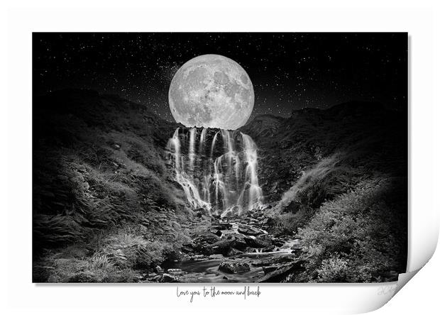 Love you  to the moon and back in monochrome Print by JC studios LRPS ARPS