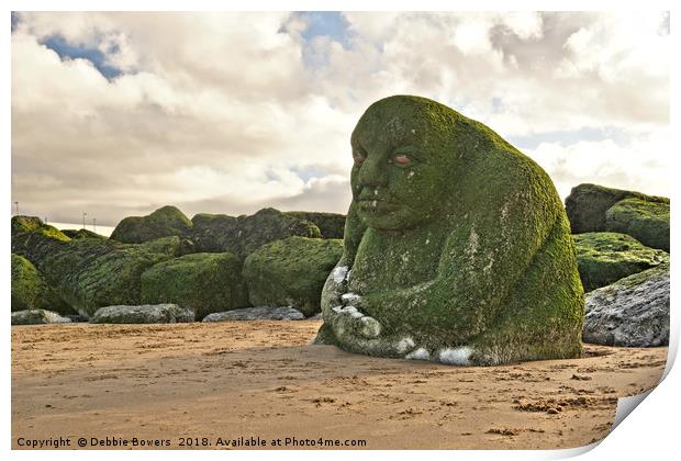 The  Stone Ogre on the Beach  Print by Lady Debra Bowers L.R.P.S
