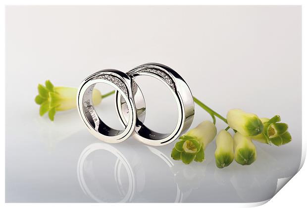 Wedding rings Print by Augis Skackauskas