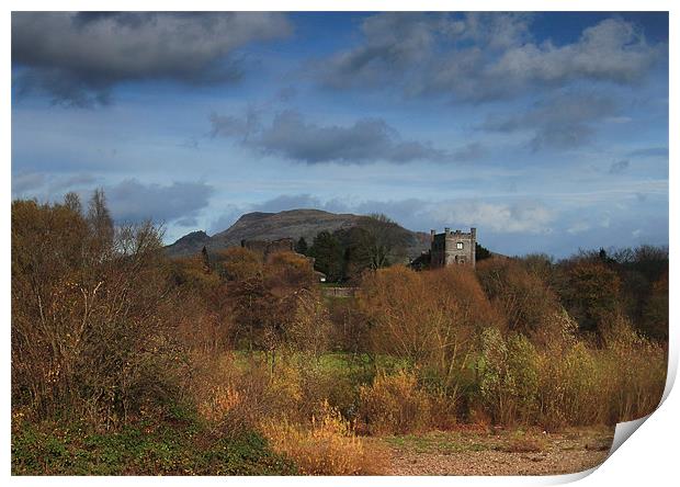 Abergavenny Castle monmouthshire wales uk Print by simon powell