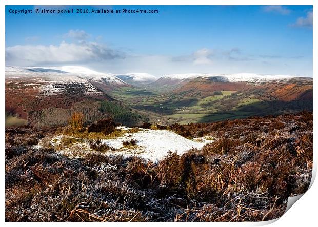 Llanthony valley winter 8385 Print by simon powell