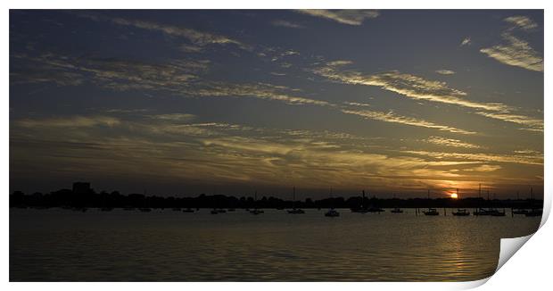 Solent Sunset Print by Douglas McMann