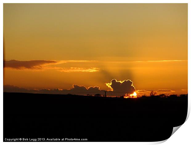 Sunset and cloud formation Print by Bob Legg