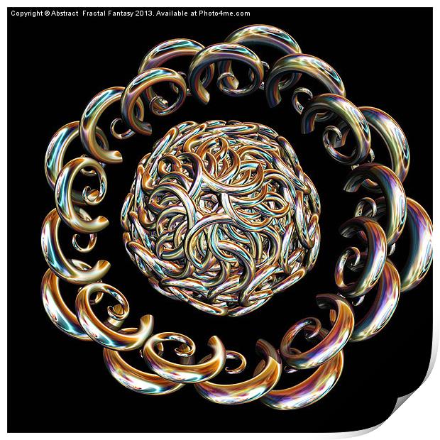 Hook Rings Print by Abstract  Fractal Fantasy