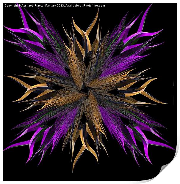 Flaming Forks Print by Abstract  Fractal Fantasy