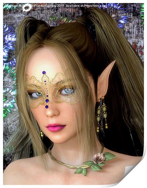  Elf Mask Print by Abstract  Fractal Fantasy