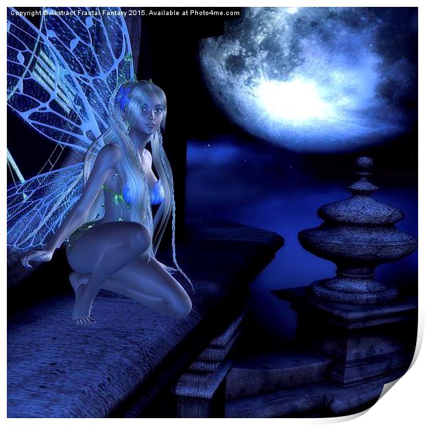  Night Flight Fantasy fairy Girl Print by Abstract  Fractal Fantasy