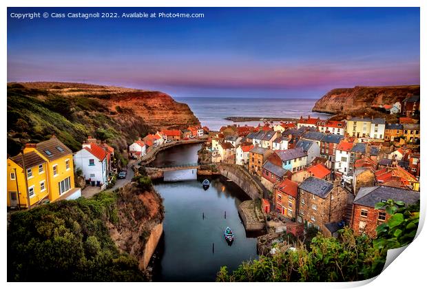 Staithes - Silent Night Print by Cass Castagnoli