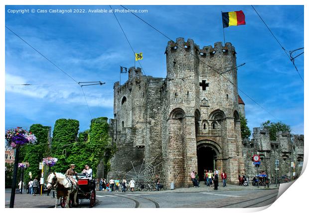 Ghent Castle of the Counts, Belgium Print by Cass Castagnoli