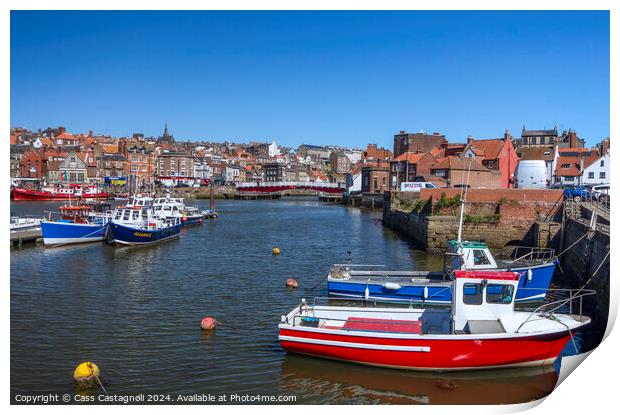 Whitby Harbour Print by Cass Castagnoli