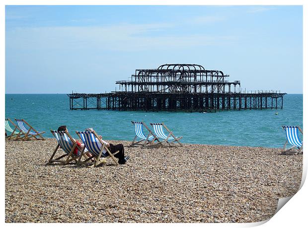West Pier Brighton Print by mike lester