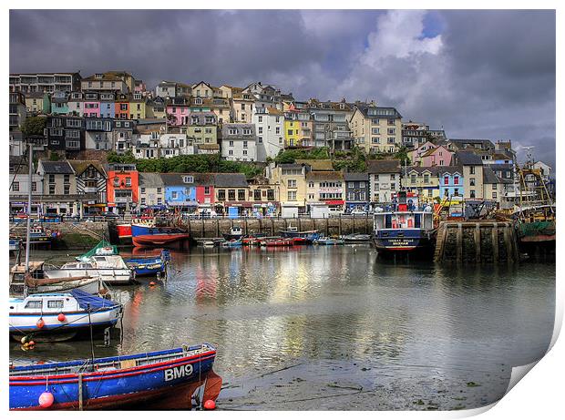 Brixham Harbour Print by mike lester