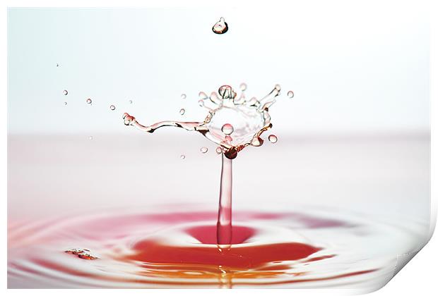 Fluid Art droplet splash Print by Terry Pearce
