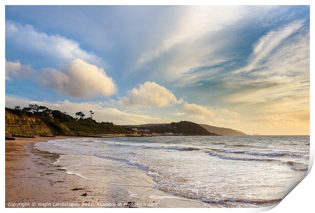 Colwell Bay Beach Isle Of Wight Print by Wight Landscapes