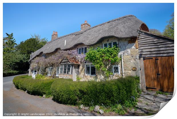 Isle Of Wight Thatched Cottage Print by Wight Landscapes