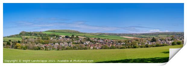 Wroxall Panorama Isle Of Wight Print by Wight Landscapes