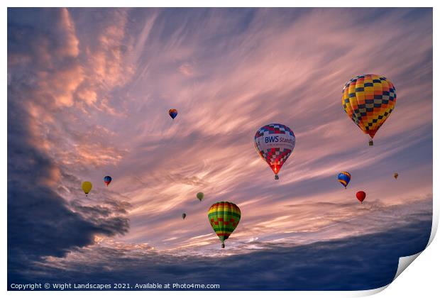 Sky High Balloons Print by Wight Landscapes