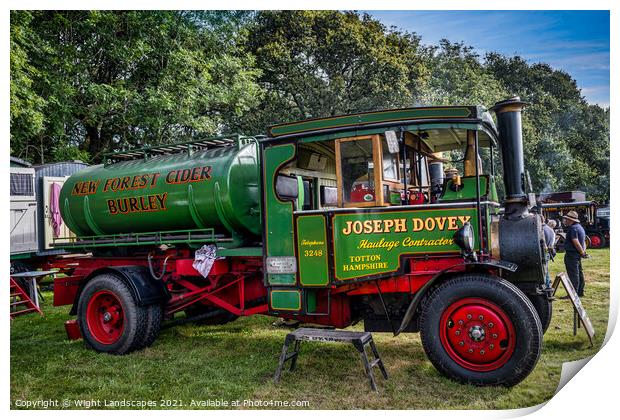 Foden Steam Lorry UU1283 Print by Wight Landscapes