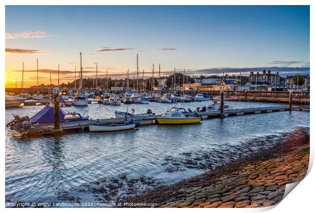 Ryde Harbour Sunrise Print by Wight Landscapes