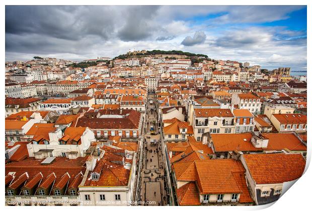 Streets Of Lisbon Print by Wight Landscapes