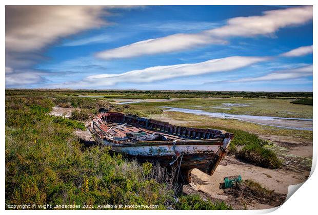Ilha da Culatra Shipwreck Print by Wight Landscapes