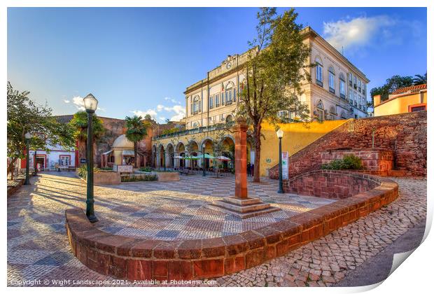 Silves Municipal Square Print by Wight Landscapes