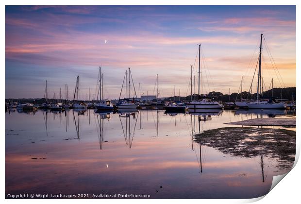 Folly Reach Sunset Print by Wight Landscapes