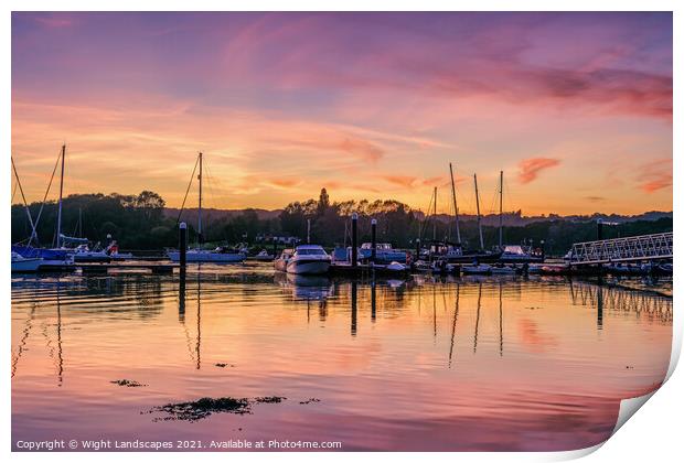 Folly Inn Sunset Isle Of Wight Print by Wight Landscapes