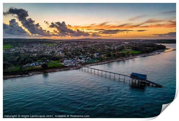 Bembridge Sunset Isle Of Wight Print by Wight Landscapes