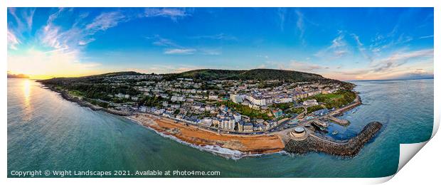 Ventor Beach Isle Of Wight Panorama Print by Wight Landscapes