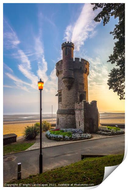 Dawn At Appley Tower Print by Wight Landscapes