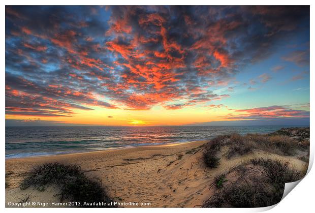 Beachcombers Sunset Print by Wight Landscapes