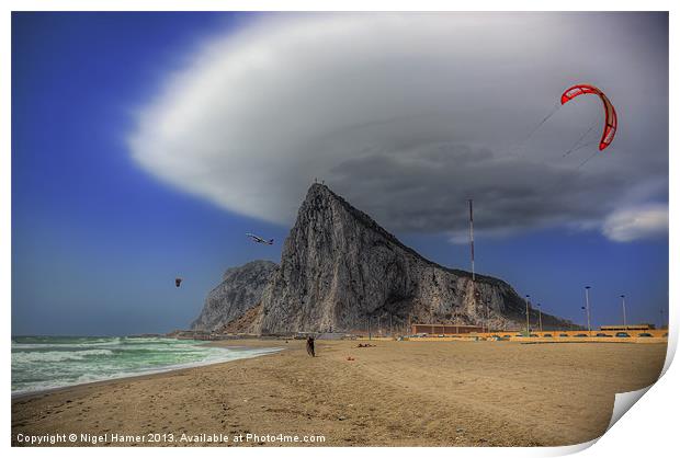 The Kite Surfer Print by Wight Landscapes