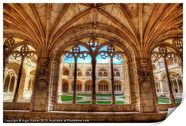 Cloisters Of Monastery dos Jeronimos Print by Wight Landscapes