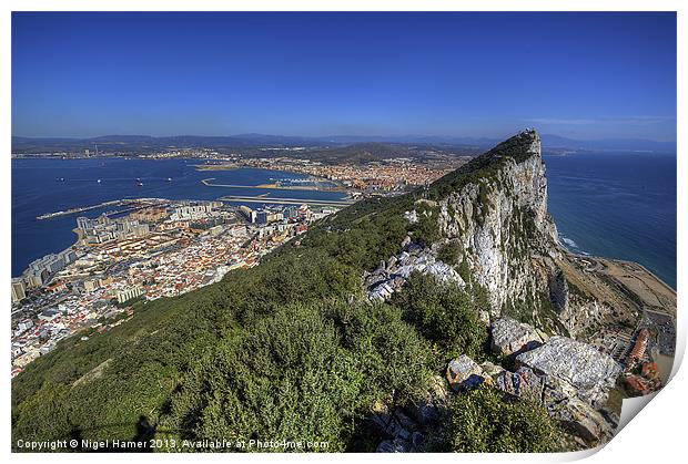 Top Of The Rock Of Gibraltar Print by Wight Landscapes