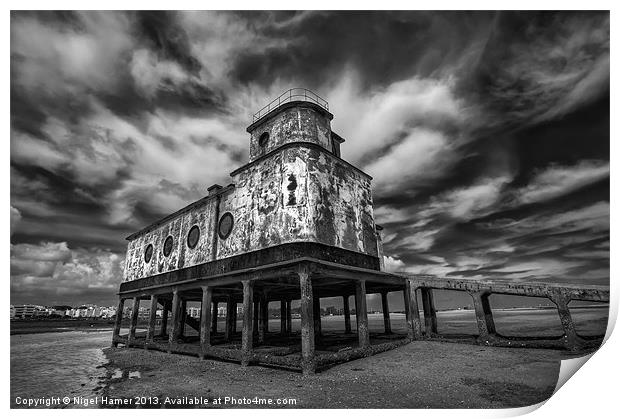 Lifeboat Station BW Print by Wight Landscapes