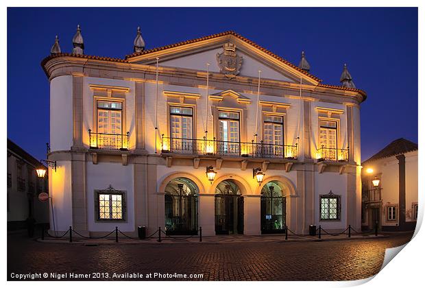 City Hall Faro at Night Print by Wight Landscapes