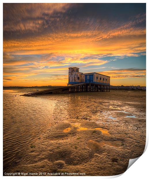 Lifeboat Station Sunset Print by Wight Landscapes