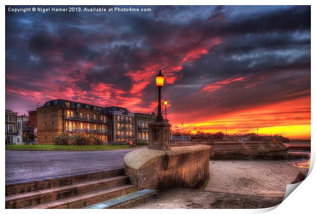 Ryde Promenade Sunset Print by Wight Landscapes