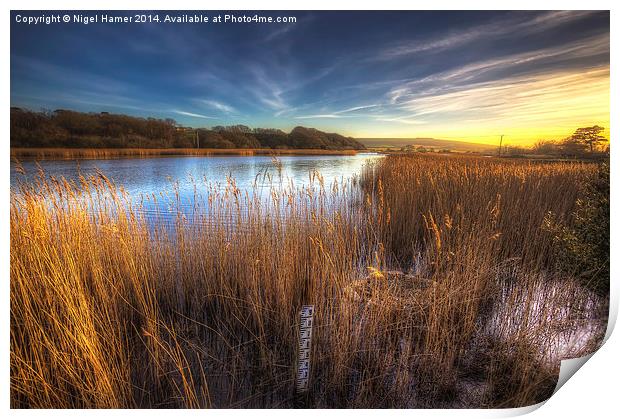 Bembridge Lagoons Sunset Print by Wight Landscapes