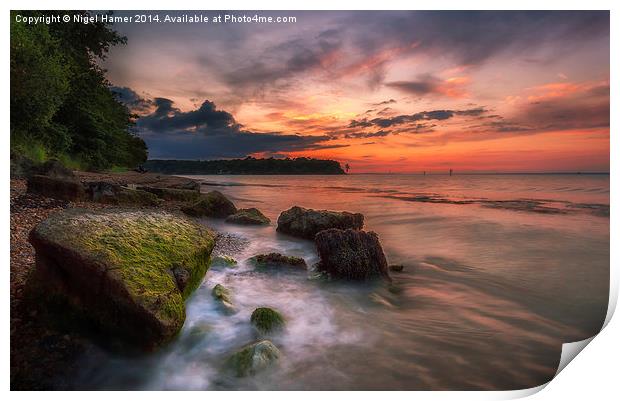 Rocky Sunset Isle Of Wight Print by Wight Landscapes
