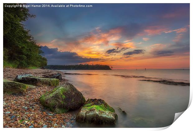 Fishbourne Beach Sunset Print by Wight Landscapes