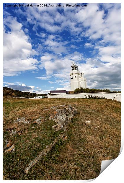 St Catherines Lighthouse Print by Wight Landscapes