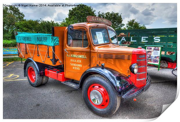 Bedford Dropside Truck Print by Wight Landscapes