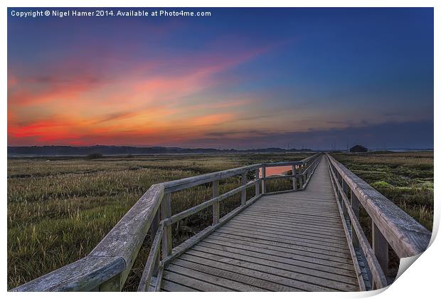 Sunset On The Boardwalk Newtown Isle Of Wight Print by Wight Landscapes