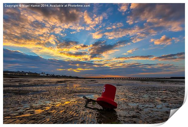 Ryde Sands Red 6 Print by Wight Landscapes
