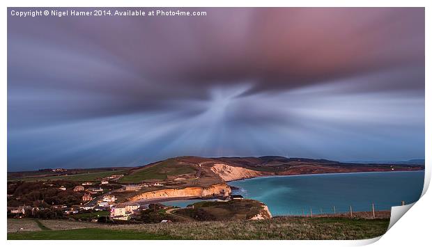 Freshwater Bay At Dusk Print by Wight Landscapes