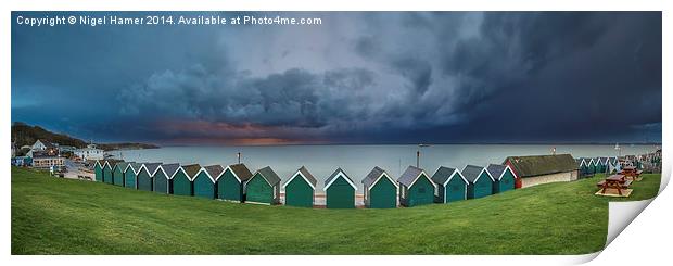 Gurnard Bay Panorama Print by Wight Landscapes