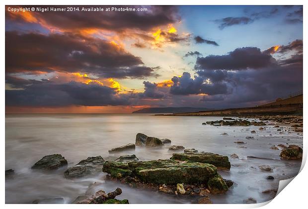 Storm On The Beach Print by Wight Landscapes