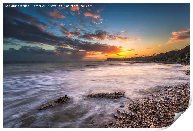 Sunset Over Culver Cliff Print by Wight Landscapes